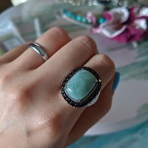 Sterling silver statement estate gem ring